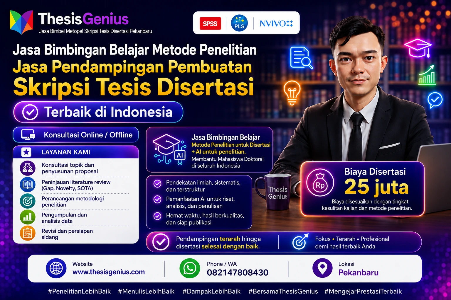 Poster Thesis Genius jasa pendampingan skripsi, tesis, dan disertasi terbaik di Indonesia secara online dan offline