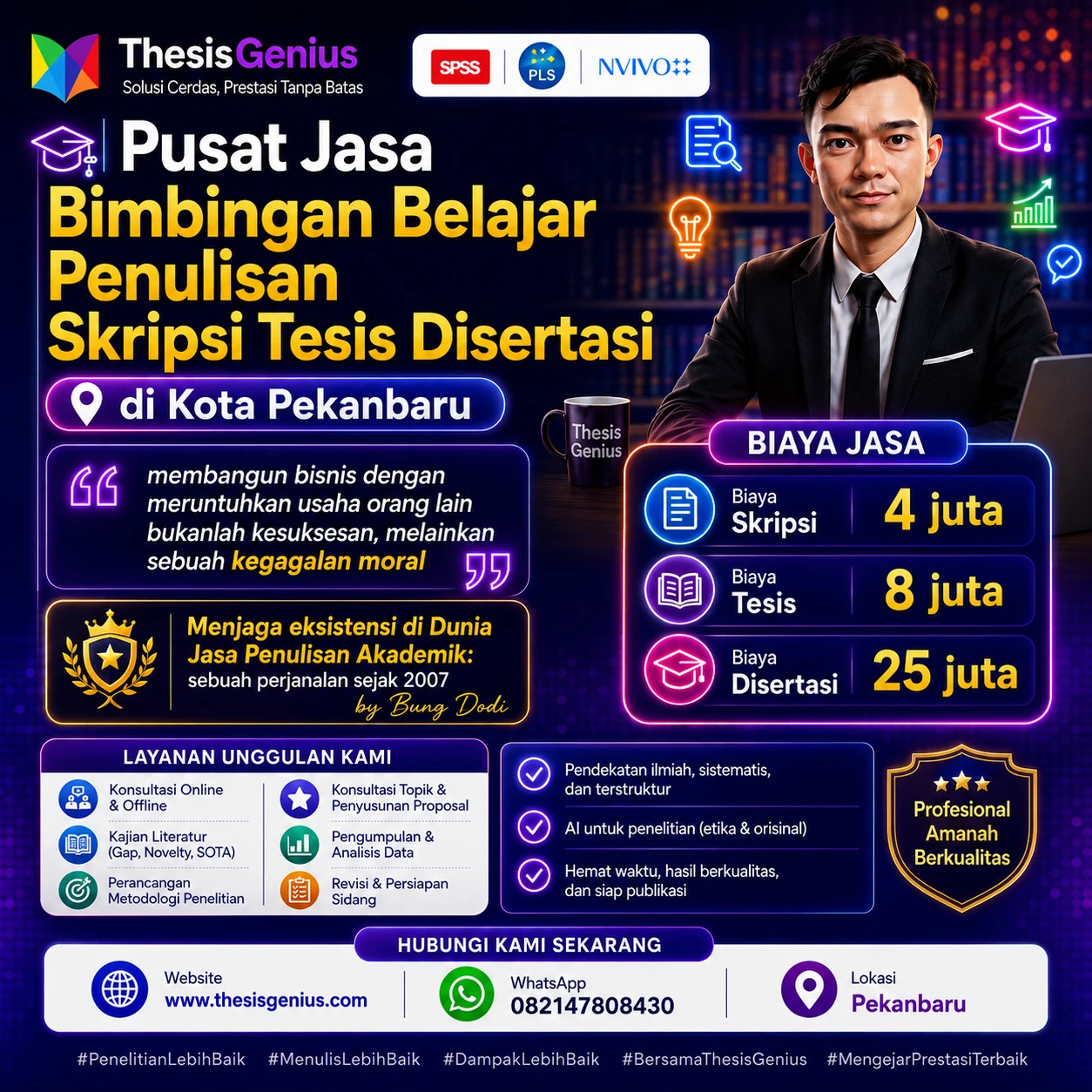 Poster Thesis Genius jasa bimbingan skripsi, tesis, dan disertasi di Kota Pekanbaru